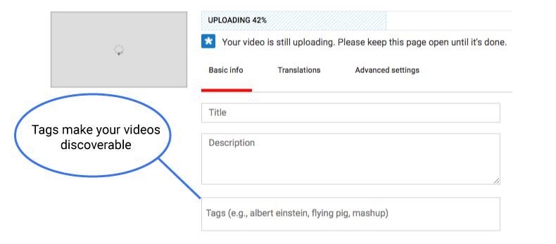 Add tags YouTube