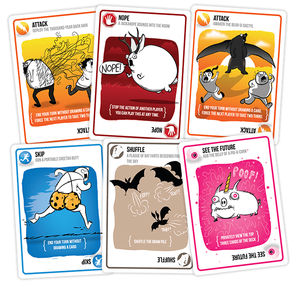Exploding Kittens action card samples - crowdfunding explainer videos