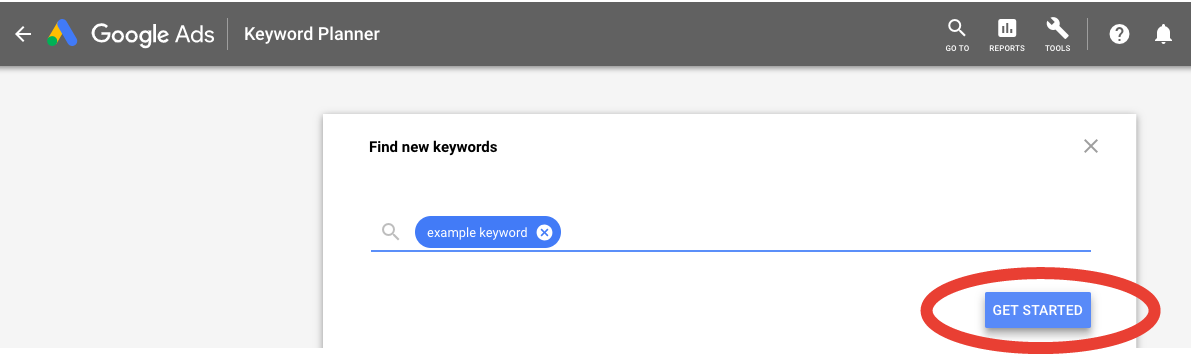 Google keyword planner tool example keyword