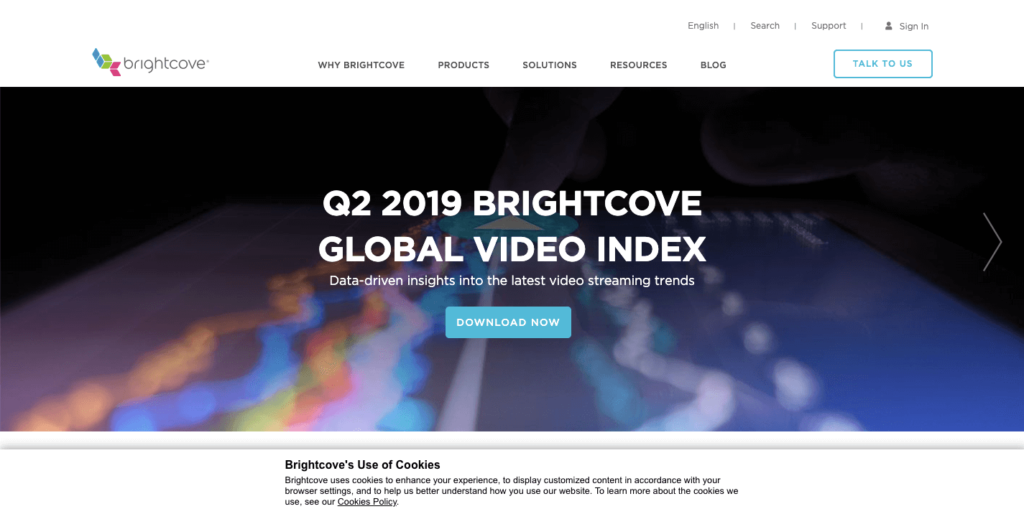 Brightcove homepage