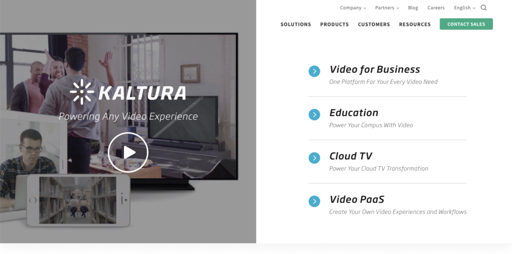 Kaltura homepage