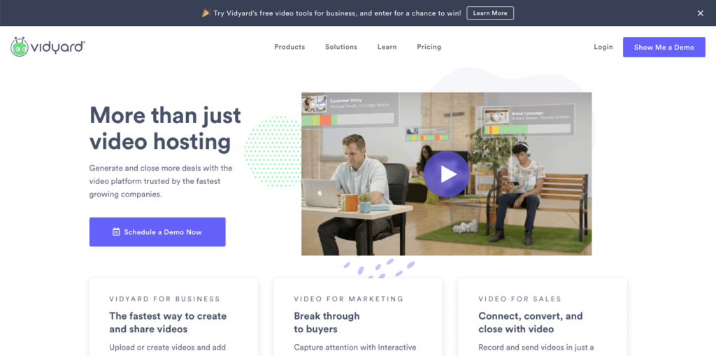 Vidyard homepage